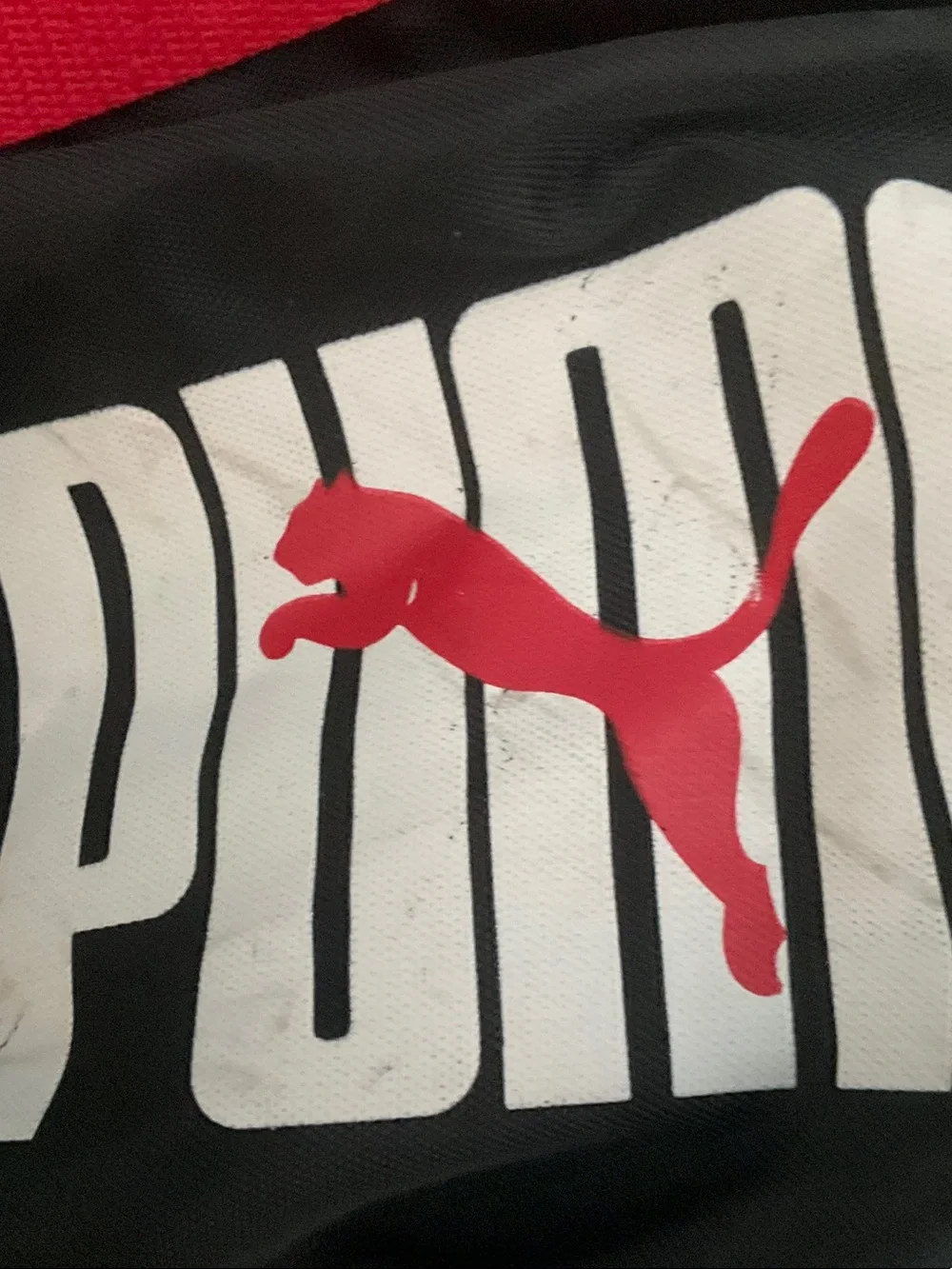 Puma Black and Red Athletic Duffel Bag